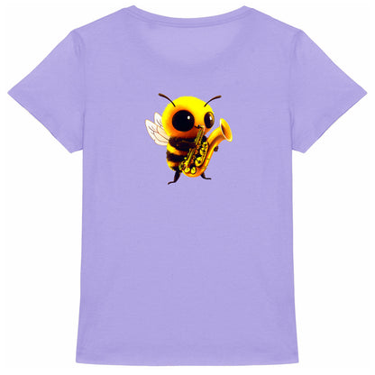 Saxophone Bee 1 Back T-shirt Femme à Col Rond