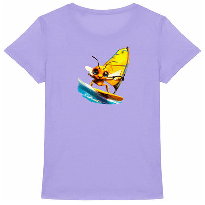 Windsurfing Bee Back T-shirt Femme à Col Rond