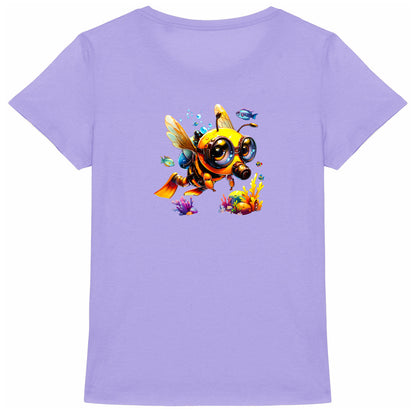 Diving Bee Back T-shirt Femme à Col Rond