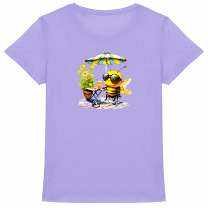 Chilling Bee at the Terrace Back T-shirt Femme à Col Rond