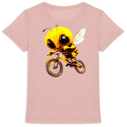 Biking Bee Back T-shirt Femme à Col Rond