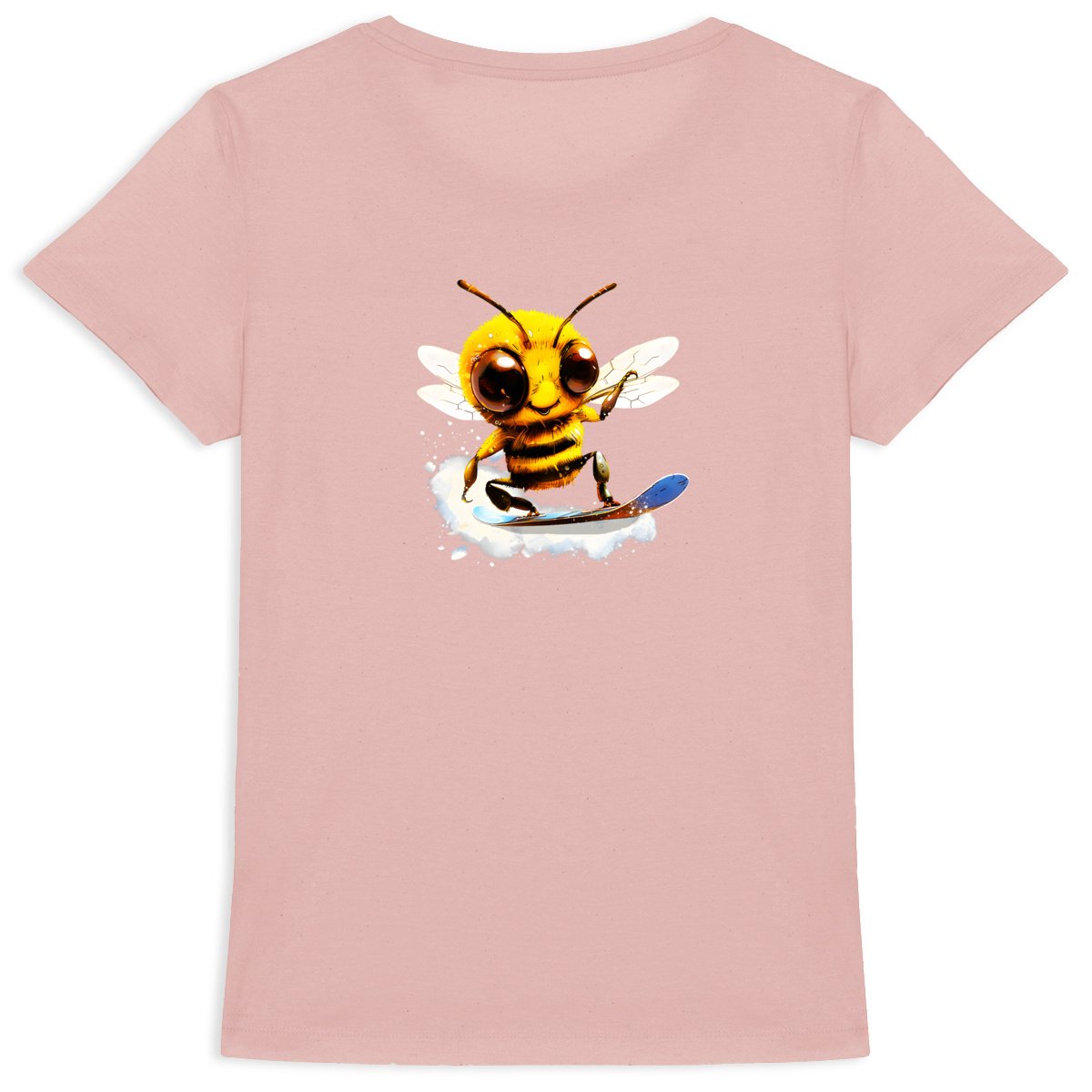 Snowboarding Bee Back T-shirt Femme à Col Rond