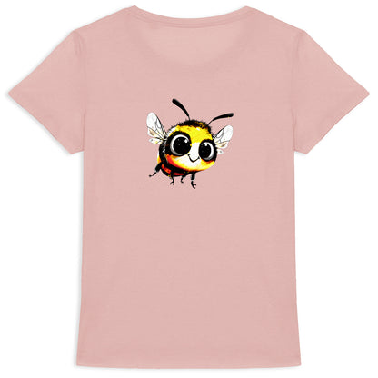 Cute Bee 1 Back T-shirt Femme à Col Rond