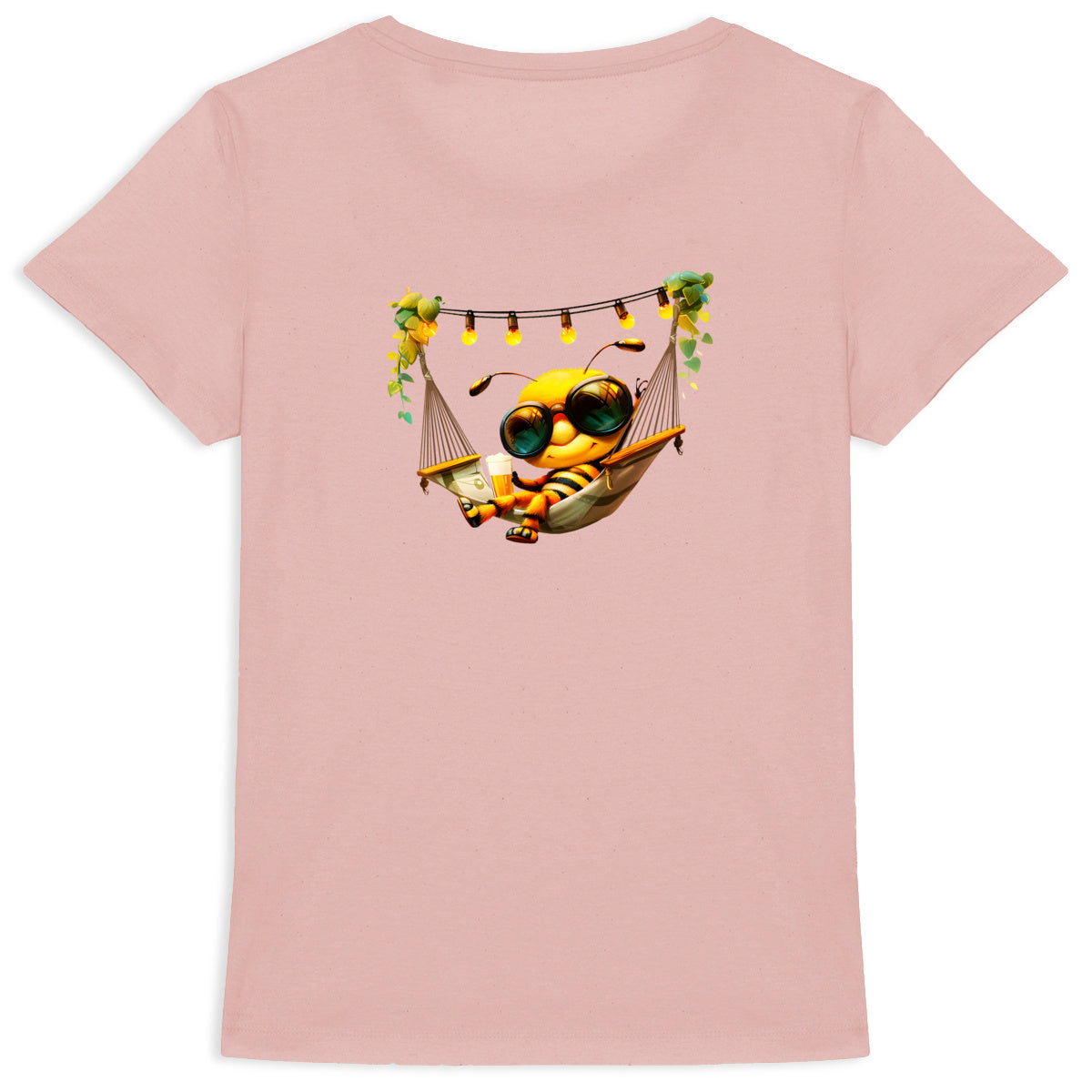 Chilling Out Bee in the Hammock Back T-shirt Femme à Col Rond