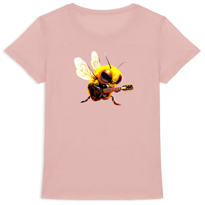 Guitar Bee 2 Back T-shirt Femme à Col Rond