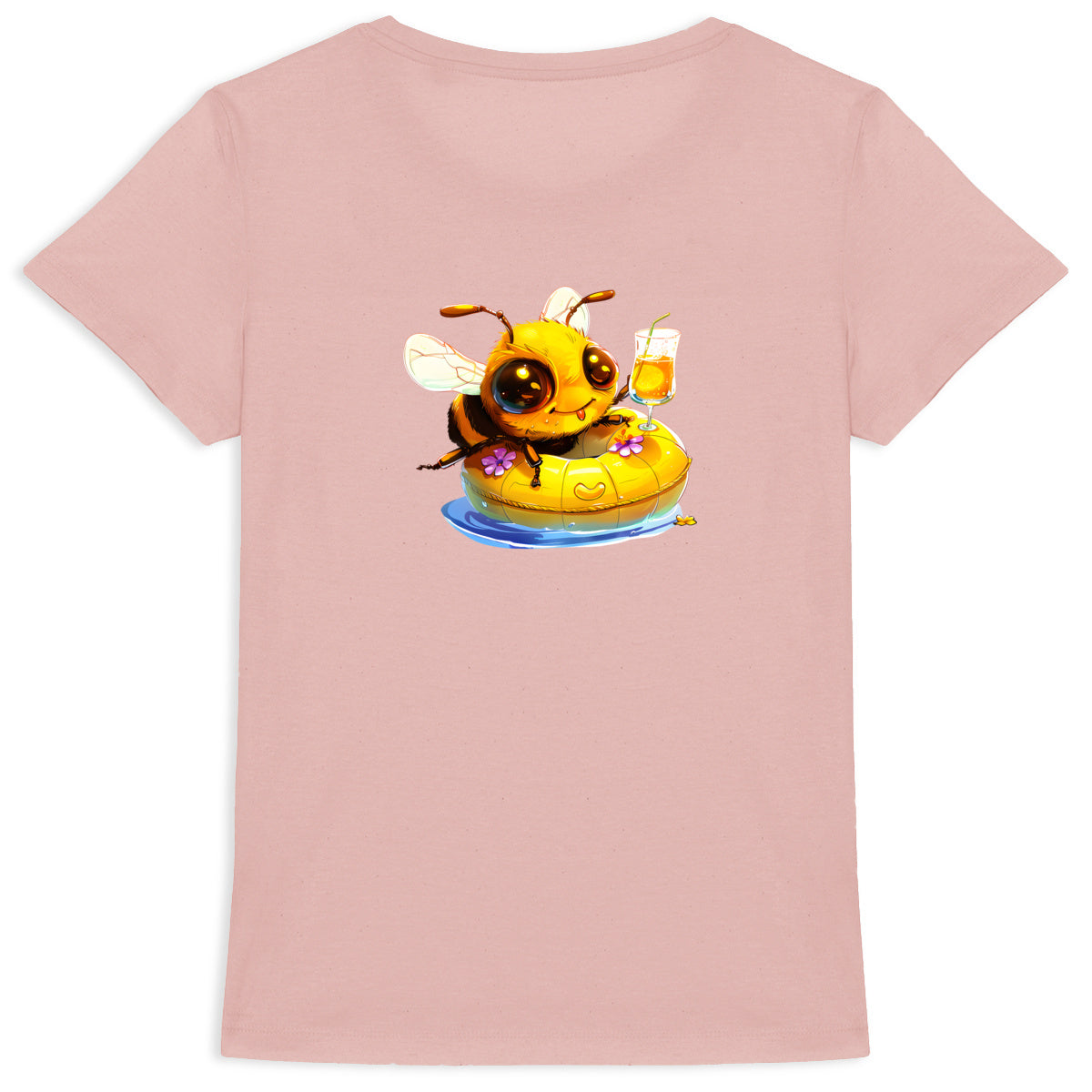 Chilling Bee at the Pool Back T-shirt Femme à Col Rond