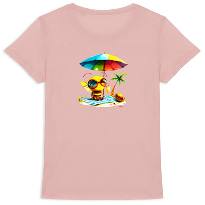 Chilling Bee at the Beach Back T-shirt Femme à Col Rond