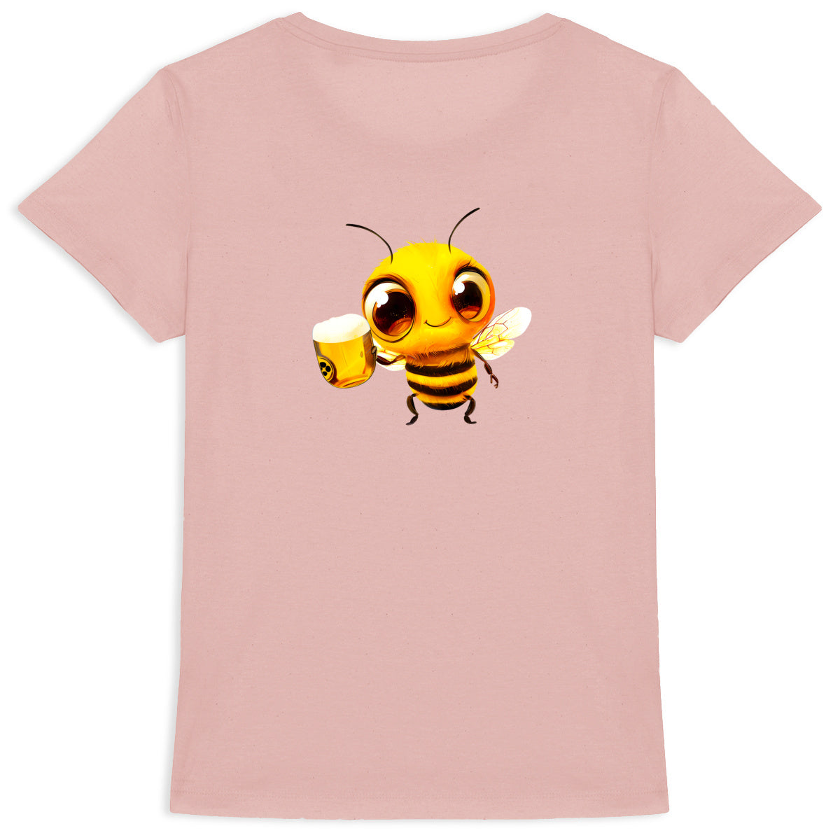 Bee Drinking Beer 2 Back T-shirt Femme à Col Rond