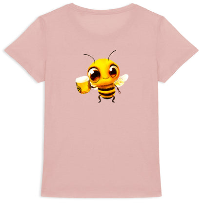 Bee Drinking Beer 2 Back T-shirt Femme à Col Rond