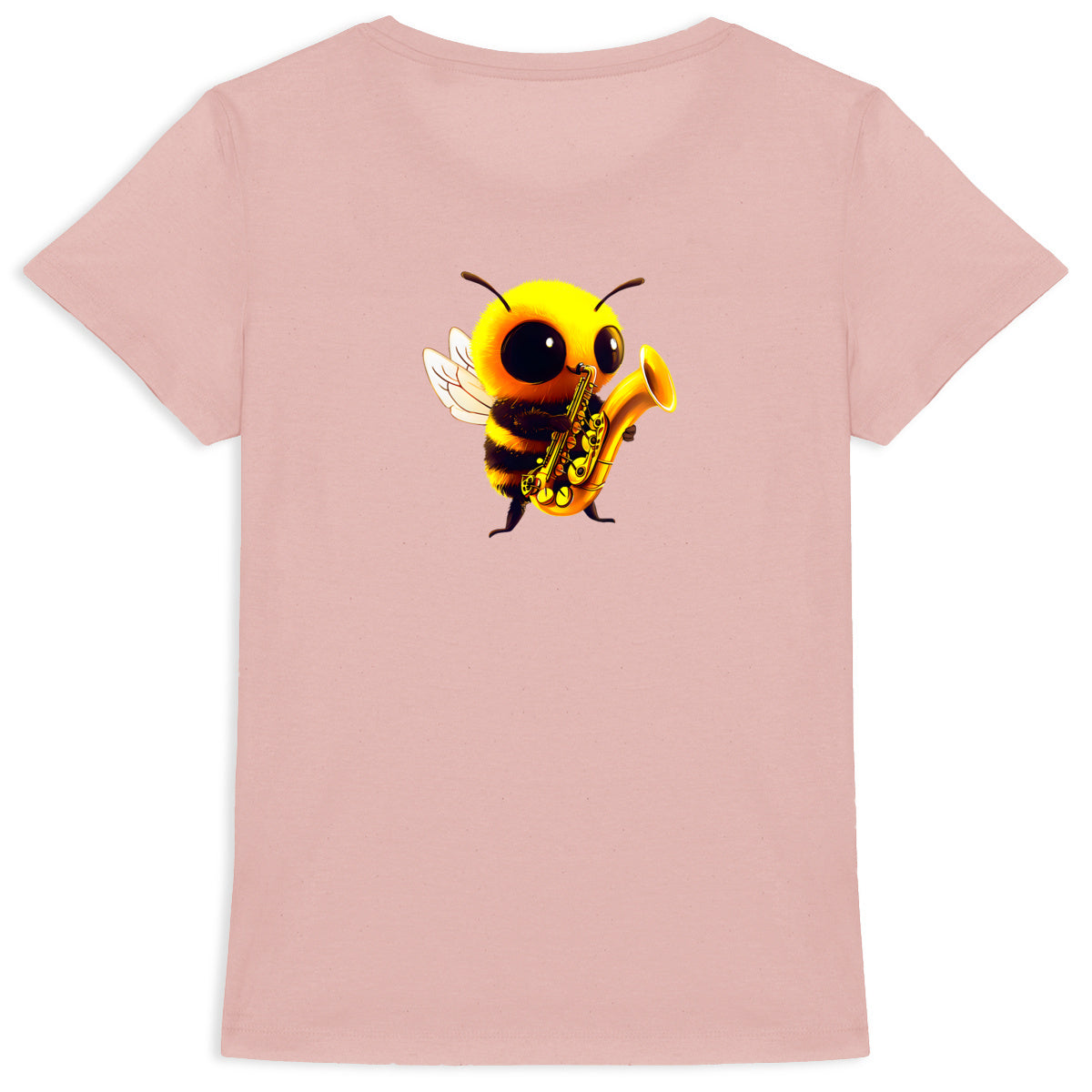 Saxophone Bee 1 Back T-shirt Femme à Col Rond