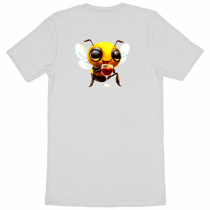 Bee Drinking Wine 1 Back T-shirt Homme à Col Rond