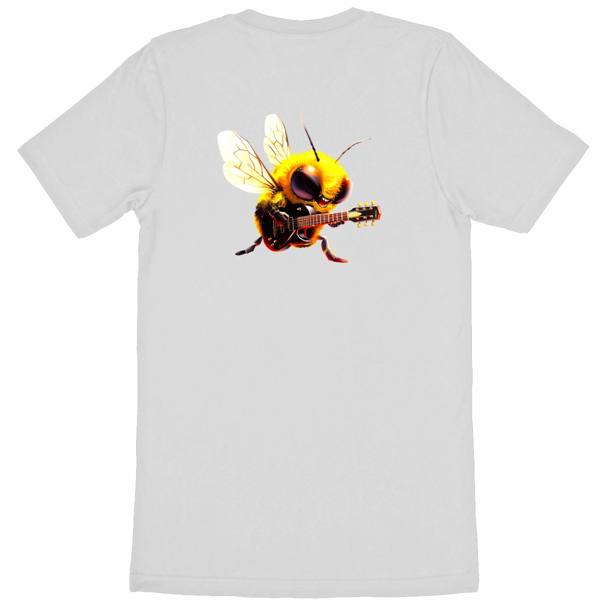 Guitar Bee 2 Back T-shirt Homme à Col Rond