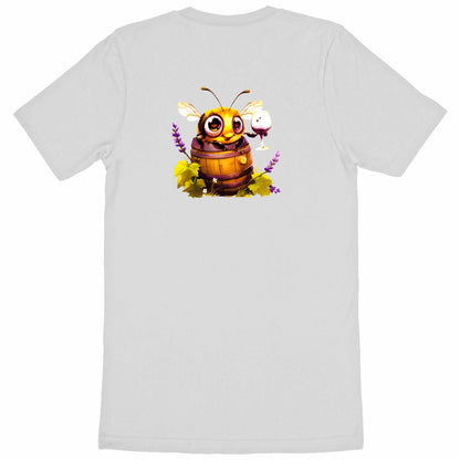 Bee Drinking Wine 3 Back T-shirt Homme à Col Rond