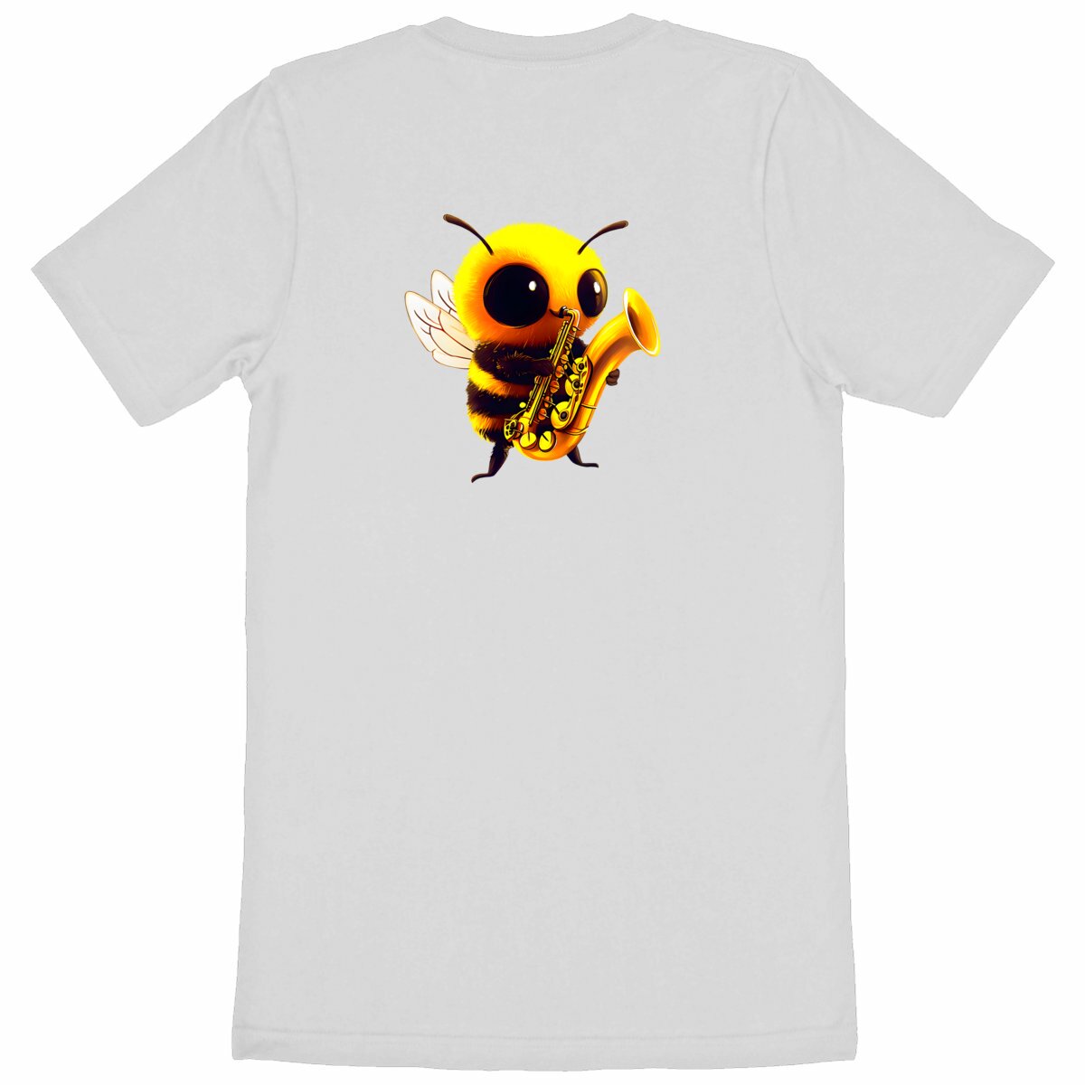 Saxophone Bee 1 Back T-shirt Homme à Col Rond