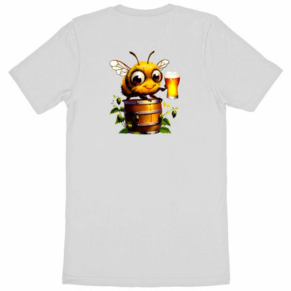 Bee Drinking Beer 2 Back T-shirt Homme à Col Rond