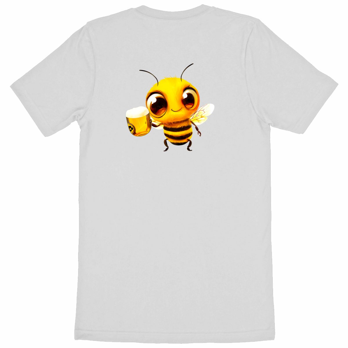 Bee Drinking Beer 2 Back T-shirt Homme à Col Rond