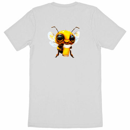 Bee Drinking Beer 1 Back T-shirt Homme à Col Rond