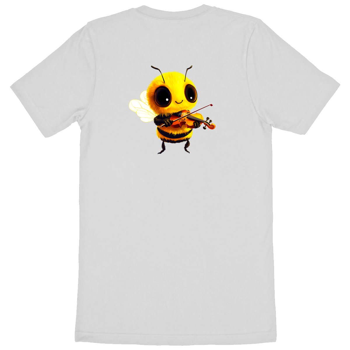 Violin Bee 1 Back T-shirt Homme à Col Rond