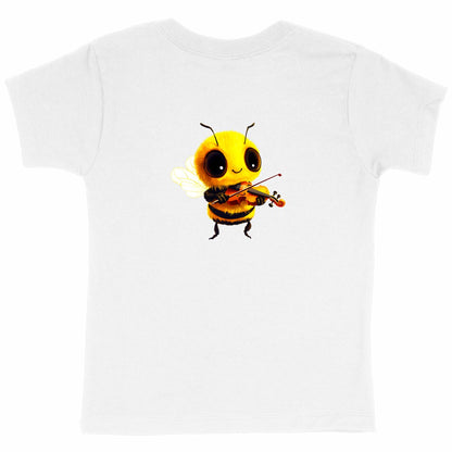 Violin Bee 1 Back T-shirt Enfant à Col Rond