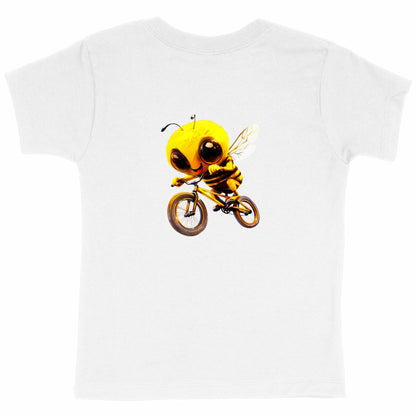 Biking Bee Back T-shirt Enfant à Col Rond