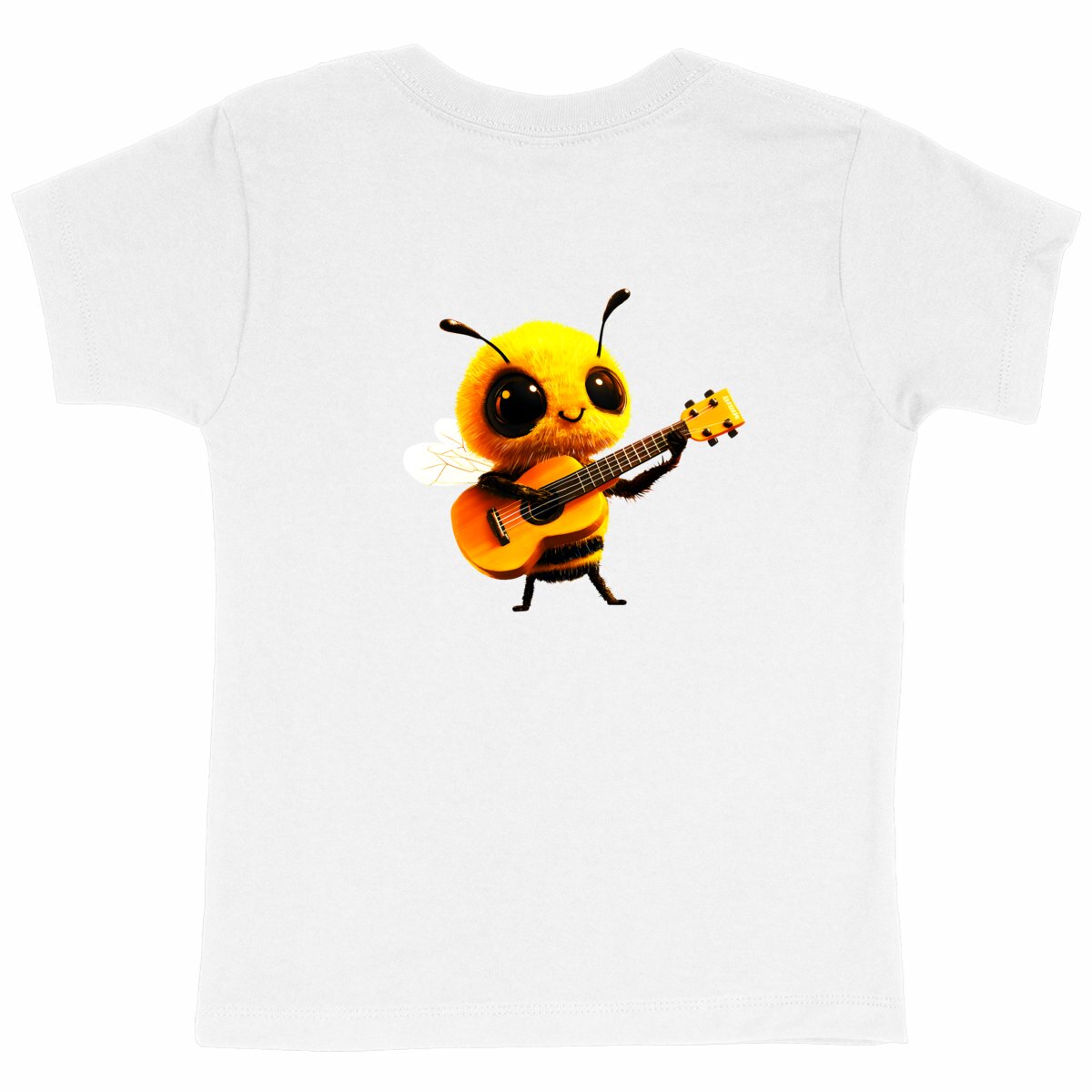 Guitar Bee 1 Back T-shirt Enfant à Col Rond