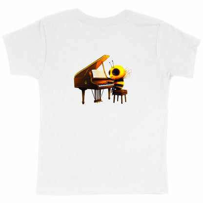 Piano Bee 1 Back T-shirt Enfant à Col Rond