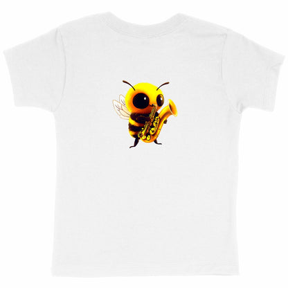 Saxophone Bee 1 Back T-shirt Enfant à Col Rond