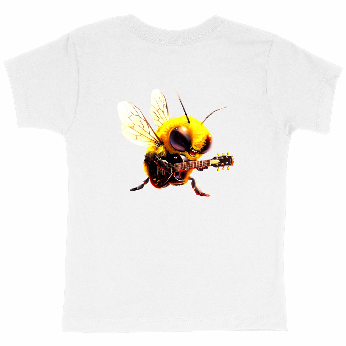 Guitar Bee 2 Back T-shirt Enfant à Col Rond