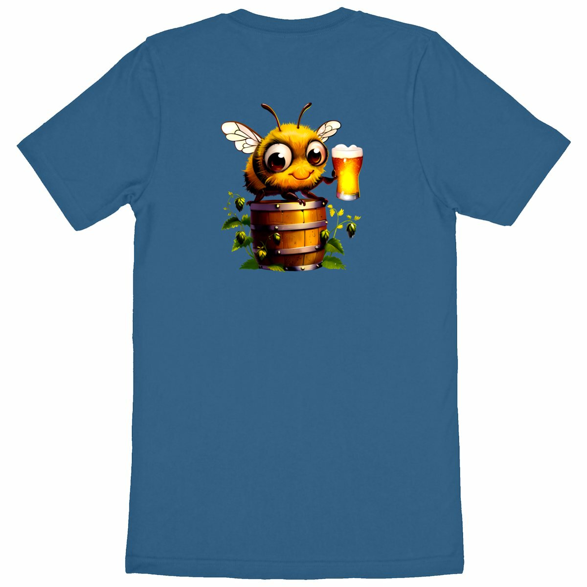 Bee Drinking Beer 2 Back T-shirt Homme à Col Rond