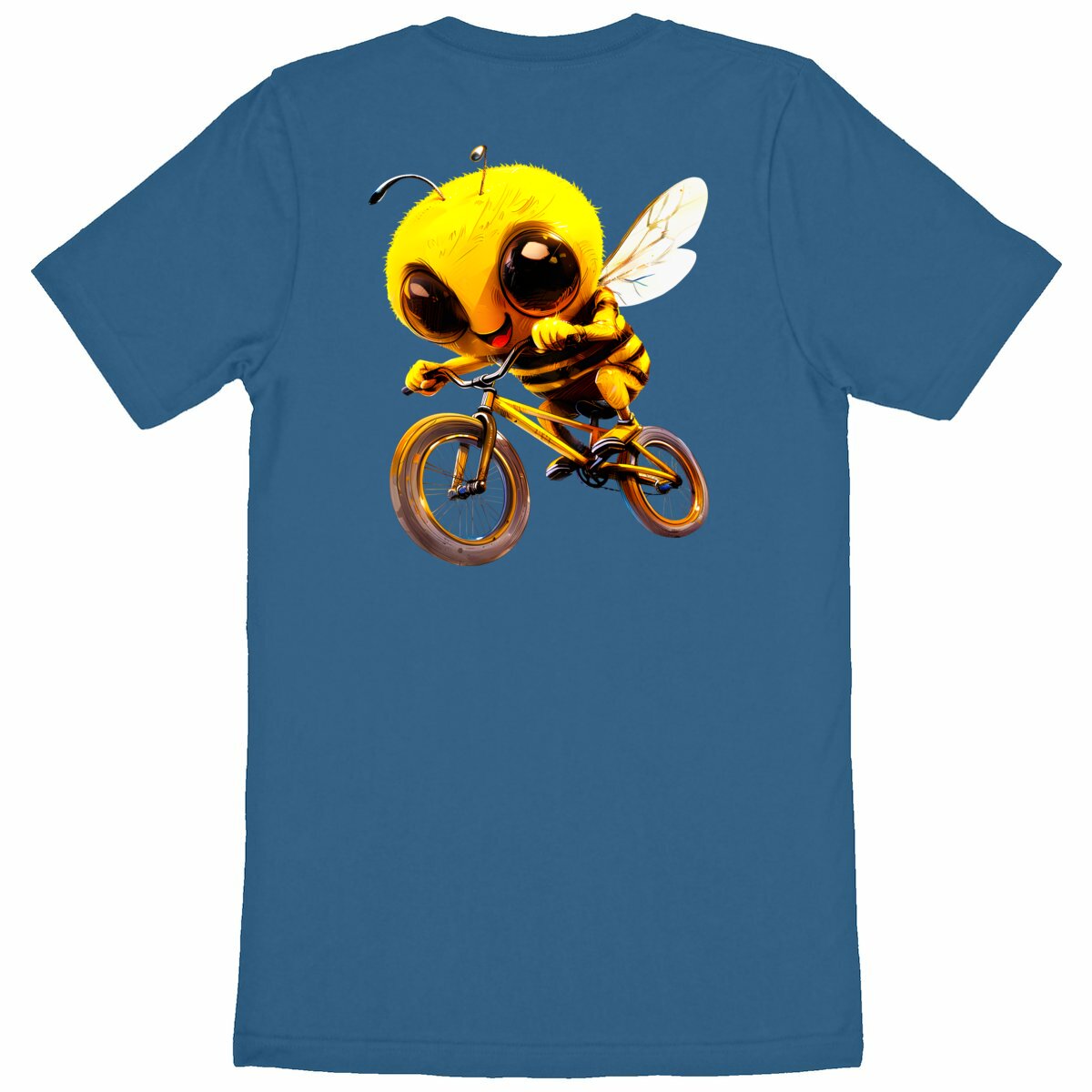 Biking Bee Back T-shirt Homme à Col Rond