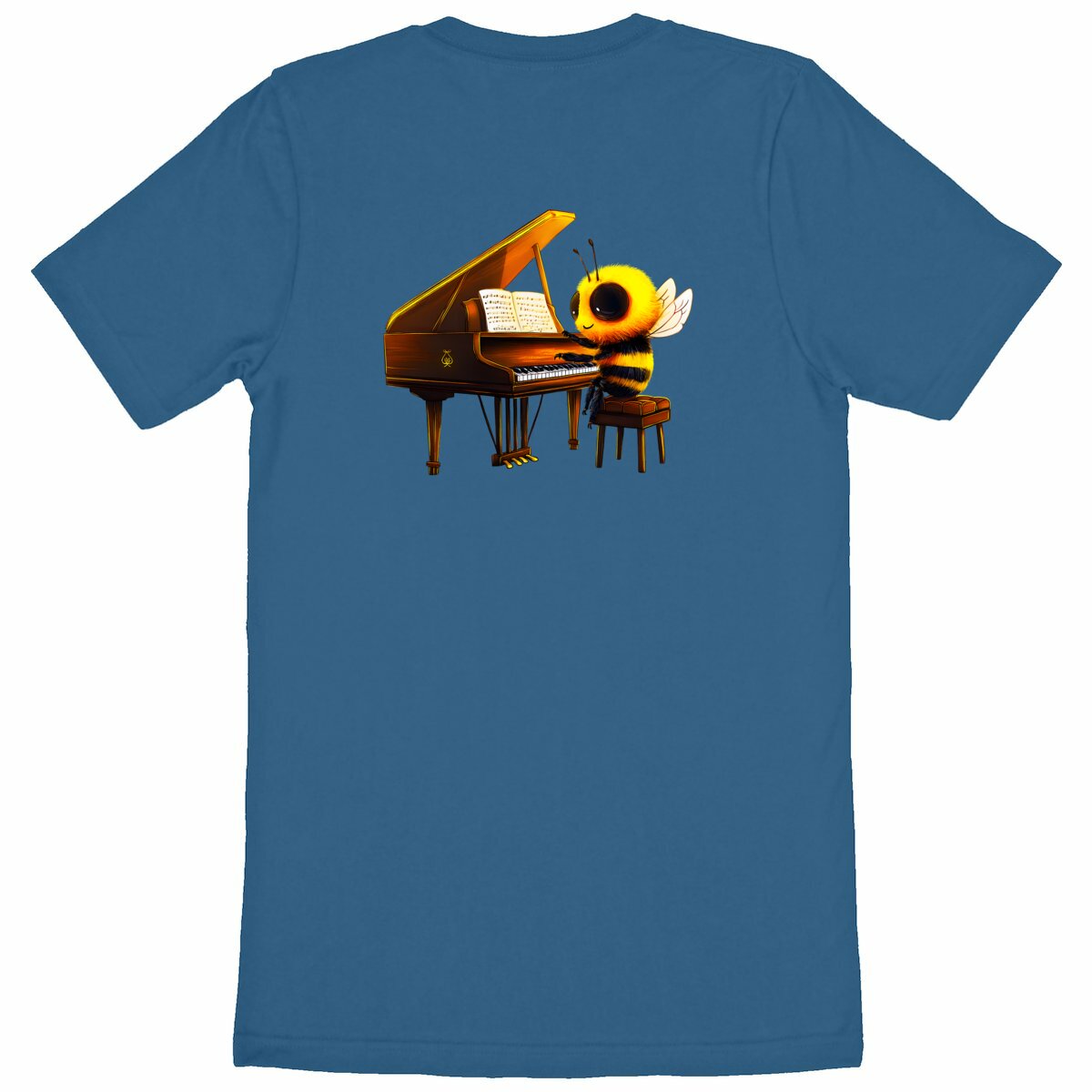 Piano Bee 1 Back T-shirt Homme à Col Rond