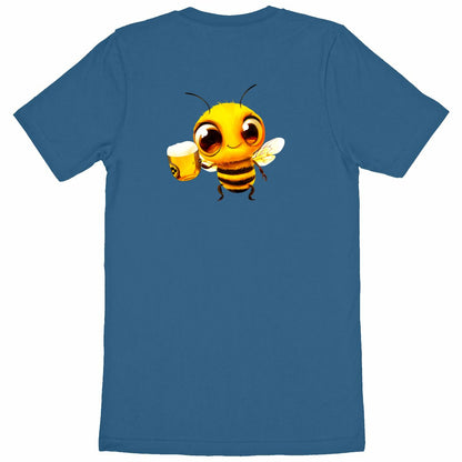 Bee Drinking Beer 2 Back T-shirt Homme à Col Rond