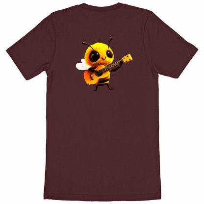 Guitar Bee 1 Back T-shirt Homme à Col Rond