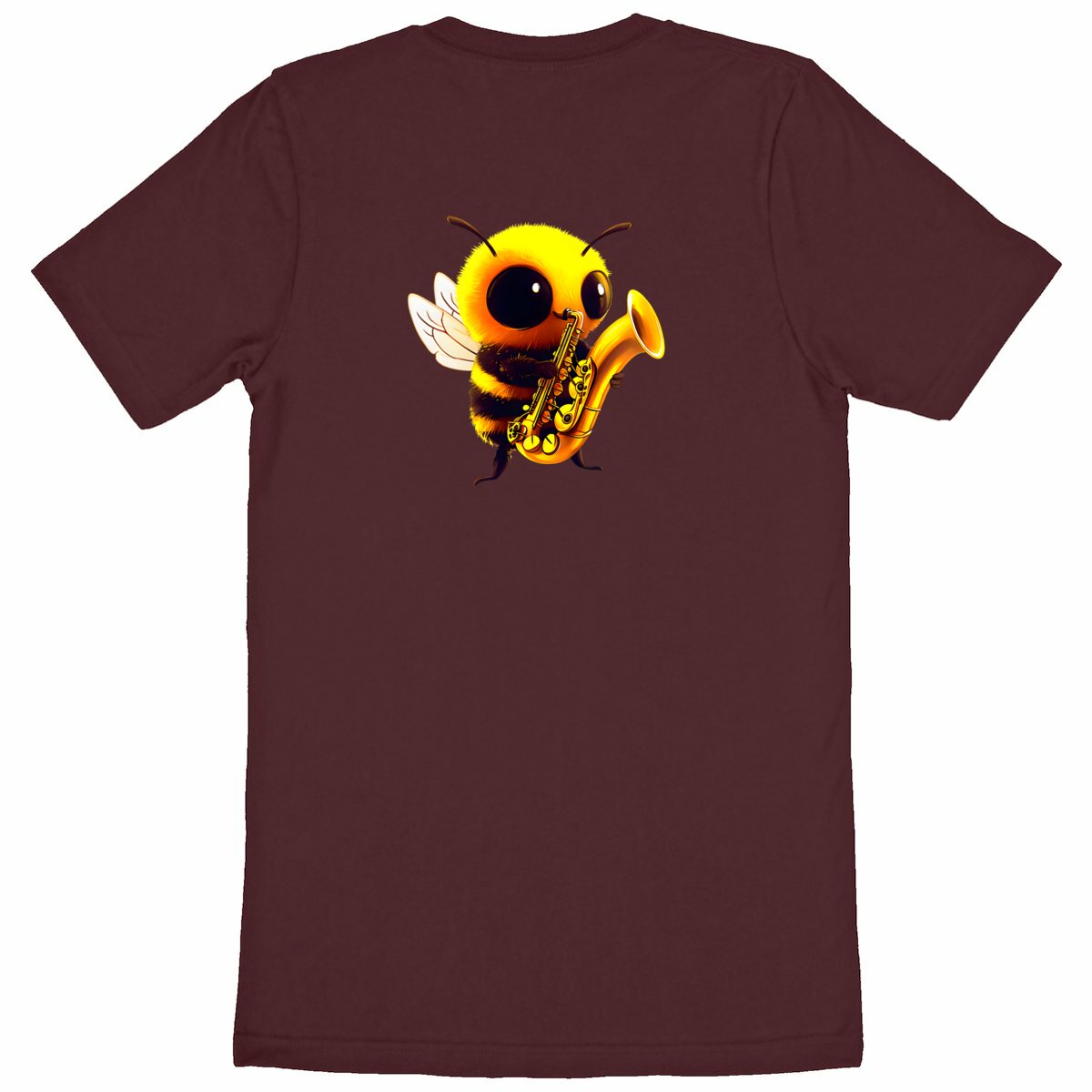 Saxophone Bee 1 Back T-shirt Homme à Col Rond