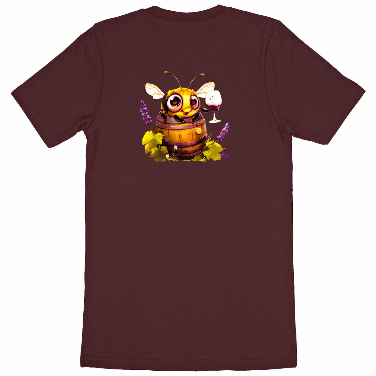 Bee Drinking Wine 3 Back T-shirt Homme à Col Rond