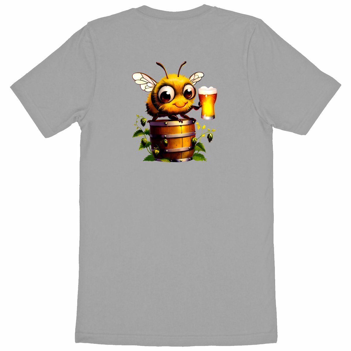 Bee Drinking Beer 2 Back T-shirt Homme à Col Rond