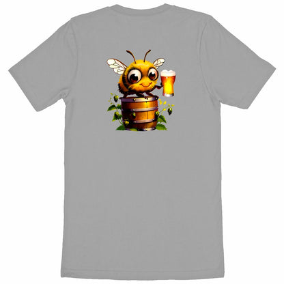 Bee Drinking Beer 2 Back T-shirt Homme à Col Rond