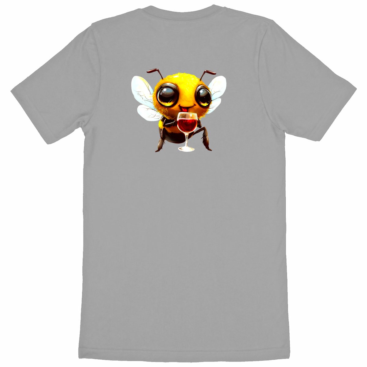 Bee Drinking Wine 1 Back T-shirt Homme à Col Rond