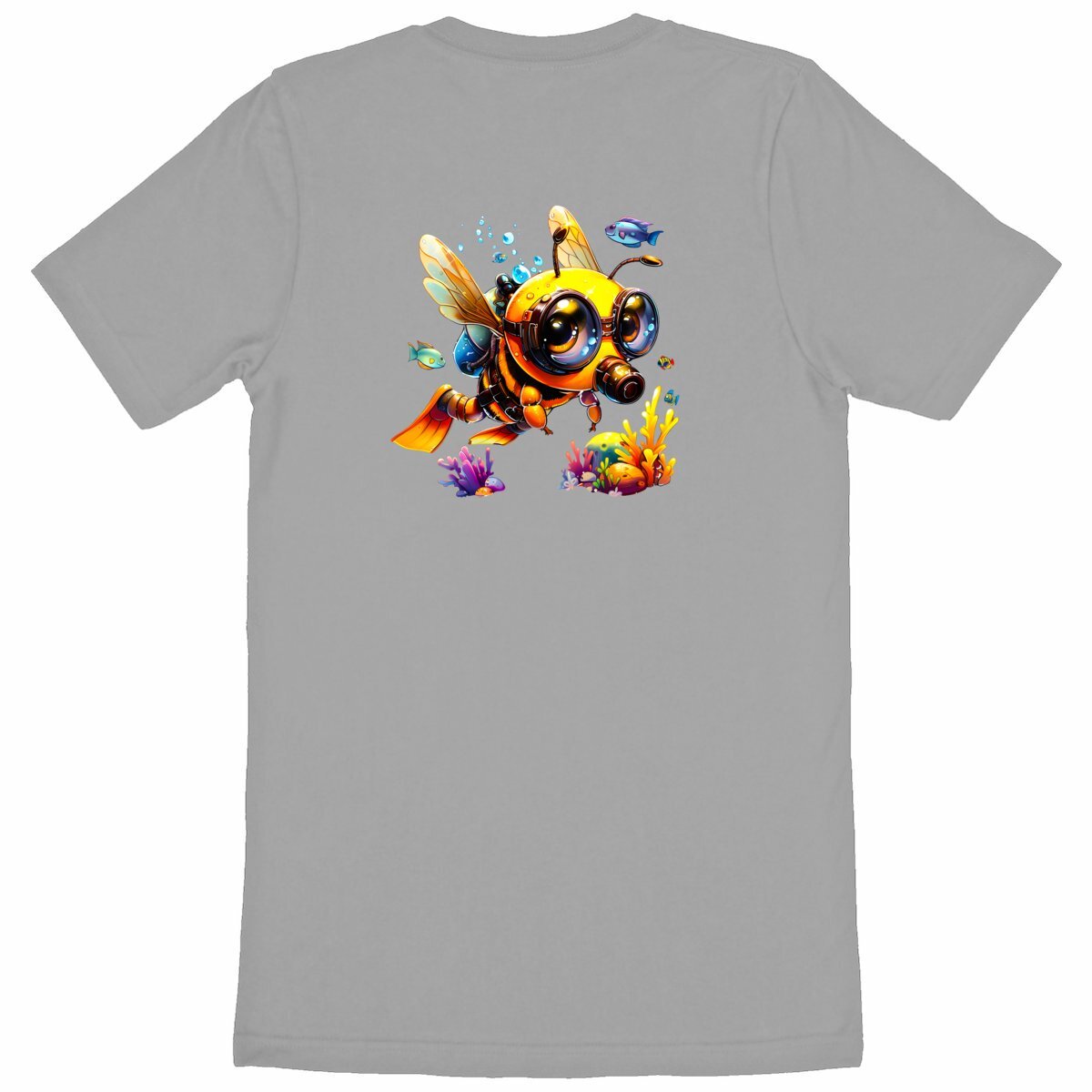 Diving Bee Back T-shirt Homme à Col Rond