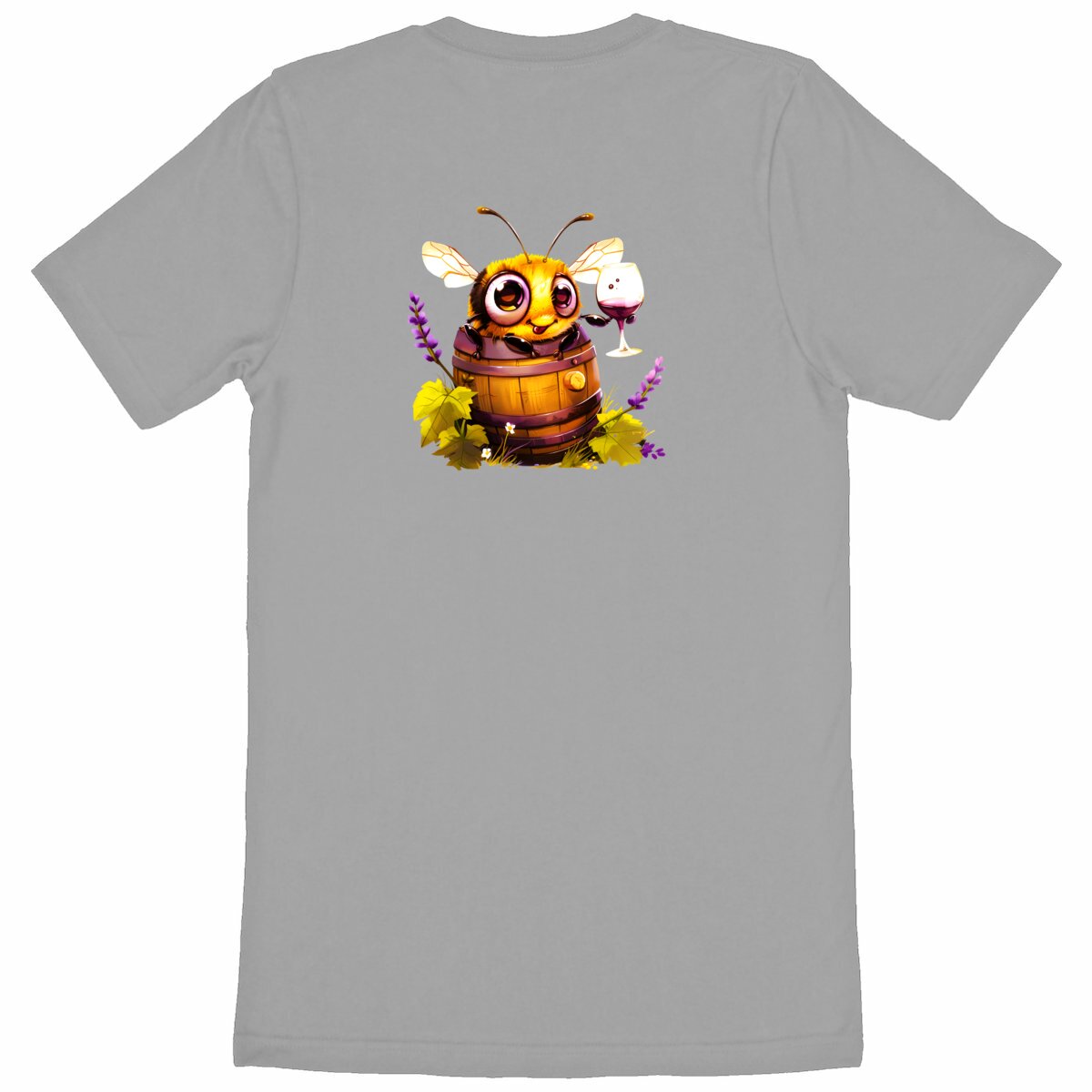 Bee Drinking Wine 3 Back T-shirt Homme à Col Rond