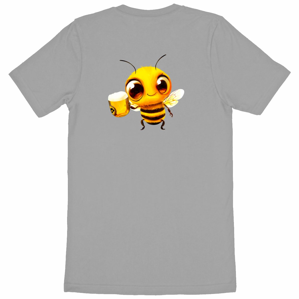 Bee Drinking Beer 2 Back T-shirt Homme à Col Rond