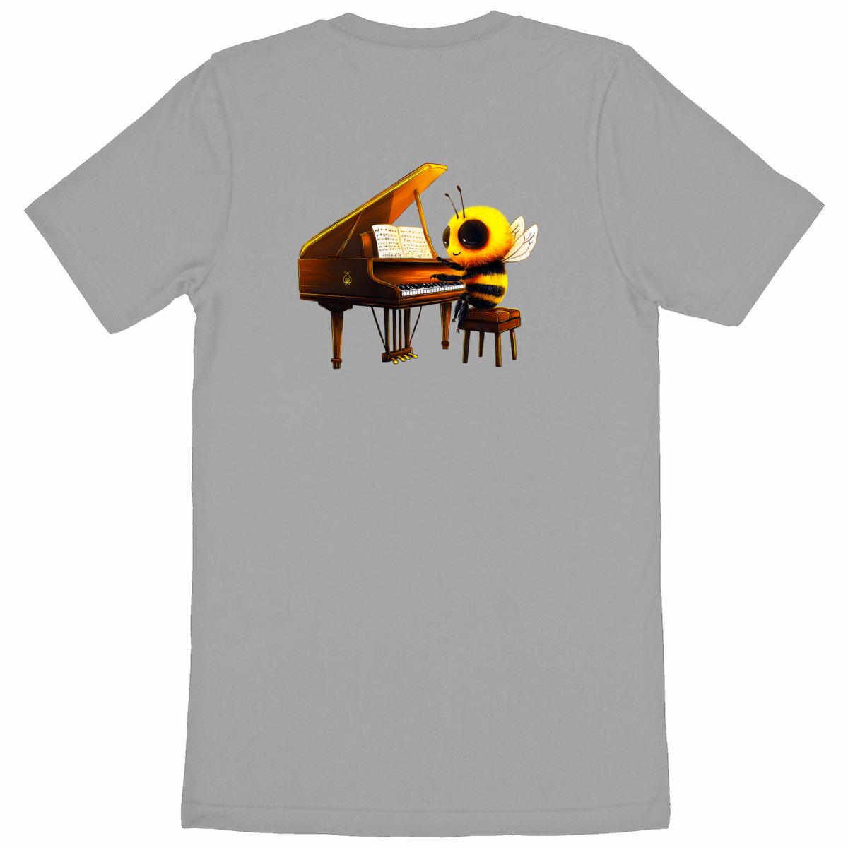 Piano Bee 1 Back T-shirt Homme à Col Rond