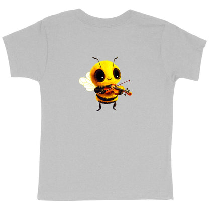 Violin Bee 1 Back T-shirt Enfant à Col Rond