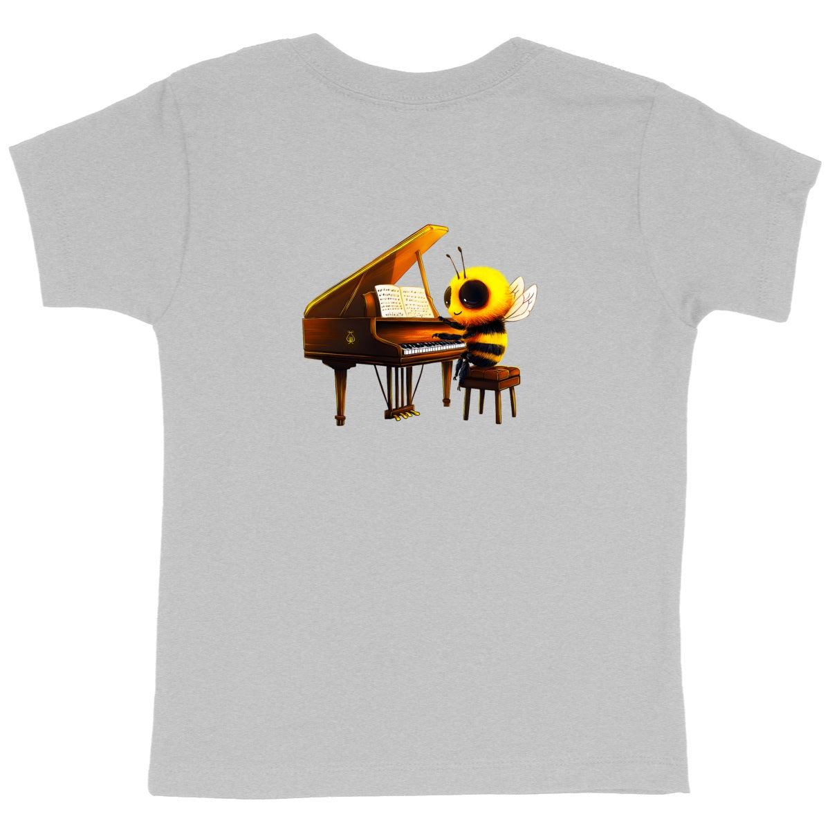 Piano Bee 1 Back T-shirt Enfant à Col Rond