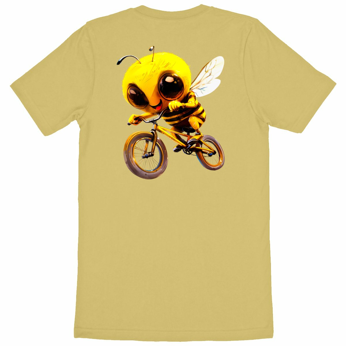 Biking Bee Back T-shirt Homme à Col Rond