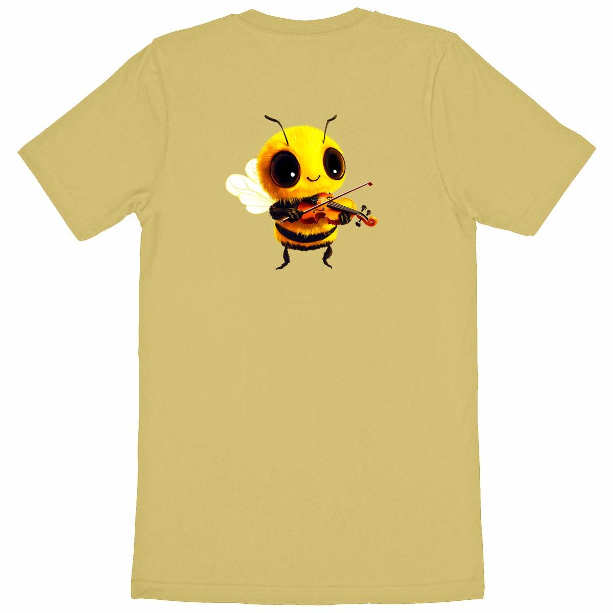 Violin Bee 1 Back T-shirt Homme à Col Rond