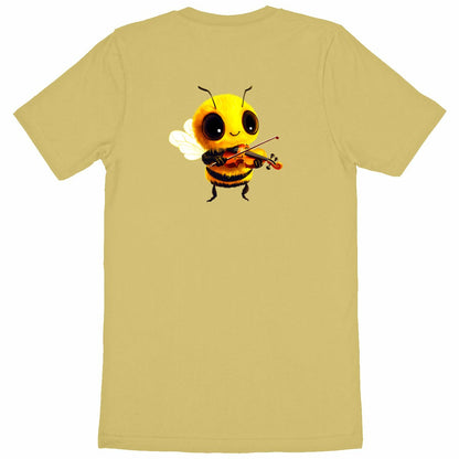 Violin Bee 1 Back T-shirt Homme à Col Rond