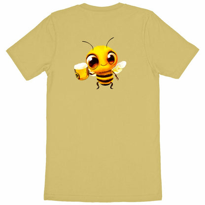 Bee Drinking Beer 2 Back T-shirt Homme à Col Rond