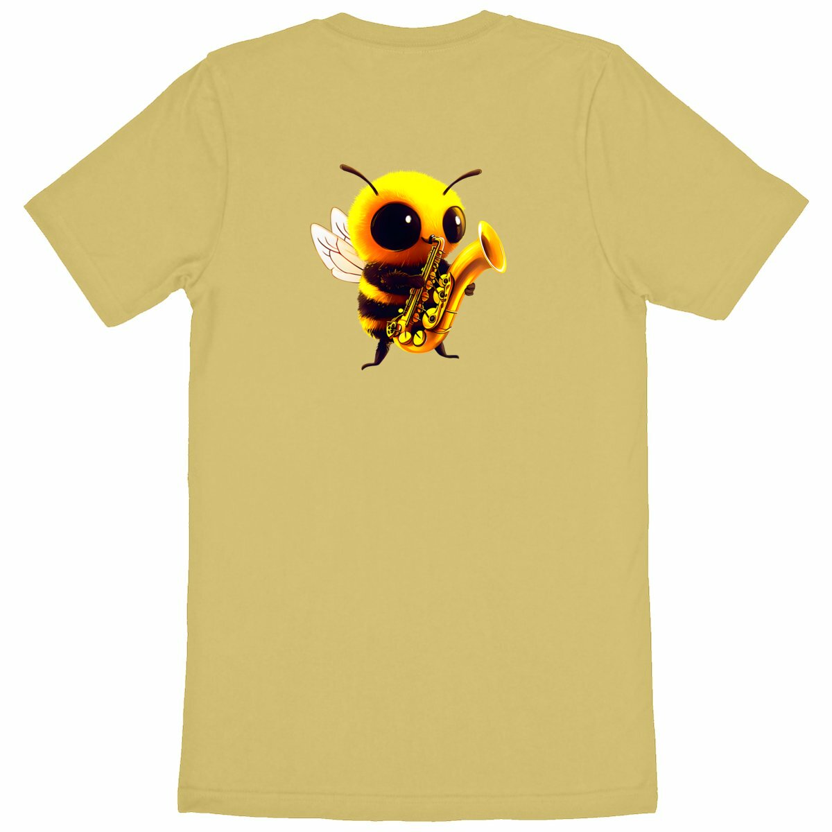 Saxophone Bee 1 Back T-shirt Homme à Col Rond