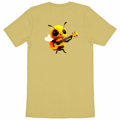 Guitar Bee 1 Back T-shirt Homme à Col Rond